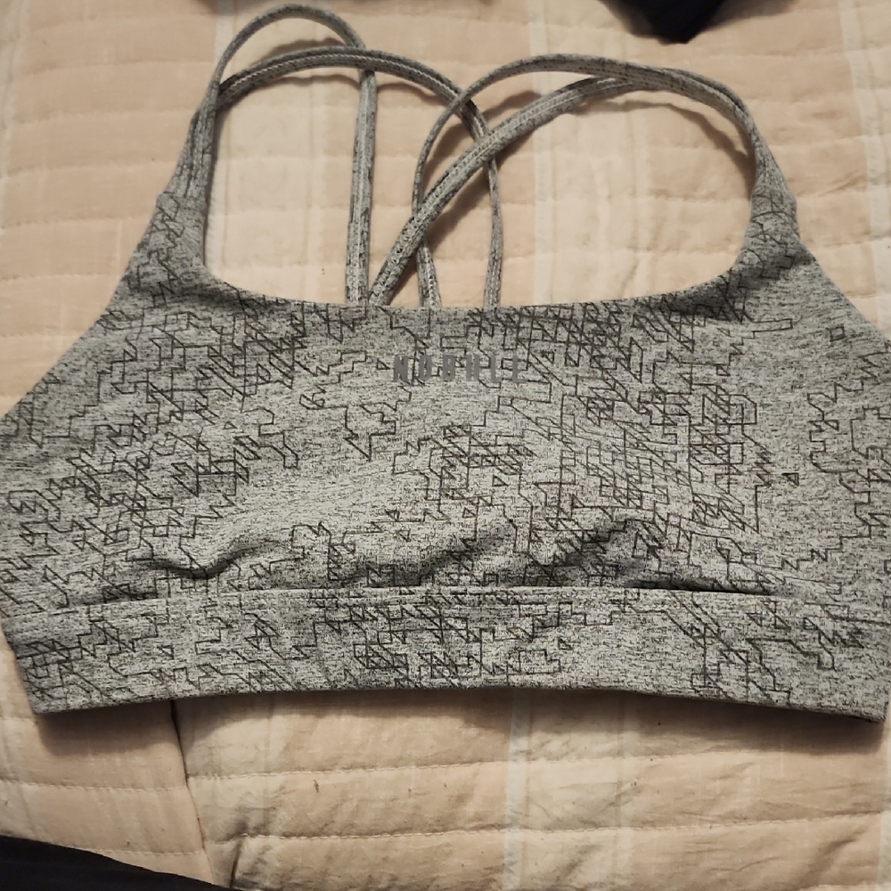 NOBULL Heather Gray Strappy Sports Bra